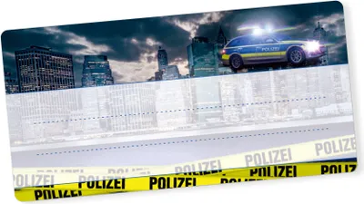 Produktbild von itenga 40x Buchetiketten Polizei 9x4,5cm Namensetiketten Heftetiketten Schuletiketten
