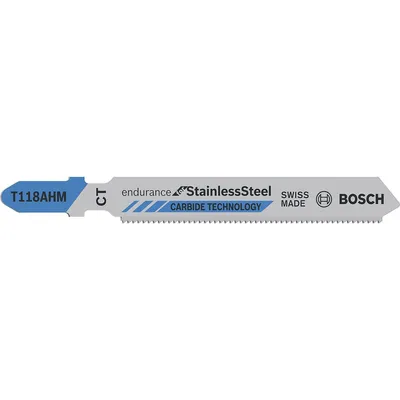 Produktbild von Bosch 2 608 630 663, Stichsägeblatt, Metallblech (dünn), Edelstahl, Hartmetall, Schwarz, 1,1 mm, 3 mm