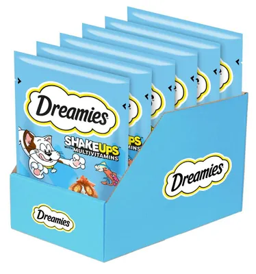 Zdjęcie produktu dla Dreamies Shake Ups Multivitamins 6x55g Przysmak Dla Kota z Owocami Morza o Smaku Łososia Tuńczyka i Krewetek