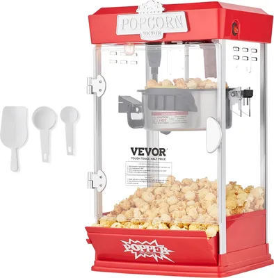 Zdjęcie produktu dla Maszyna do popcornu, pojemność 1,5 galona, styl kinowy, 4 uncje czerwony