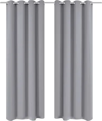 Produktbild von Verdunkelungsvorhänge 2 Stk. mit Metallösen 135 x 175 cm Grau , Gardinen & Vorhänge Design 2024