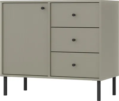 Produktbild von Masseno Kommode TORINO 84 cm Sideboard mit 3 Schubladen und 1 Türen für Wohnzimmer Schlafzimmer Modern 84x41x74 cm Hellgrün / Hellgrün