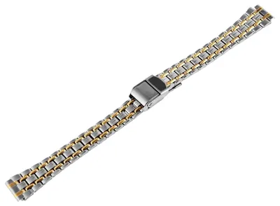 Produktbild von Edelstahl Uhrenarmband, silber/gold, 12 mm