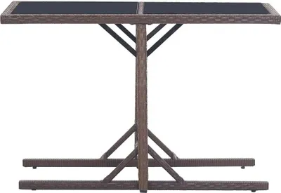 Produktbild von vidaXL Gartentisch Braun 110×53×72 cm Glas und Poly Rattan