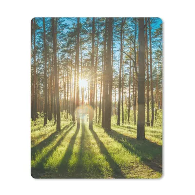 Produktbild von MuchoWow® Mauspad Mousepad Sonne - Bäume - Landschaft - Gras 19x23 cm - Mousepads - Maus Mat - Pad - Mausunterlage - Mauspads - Spielen