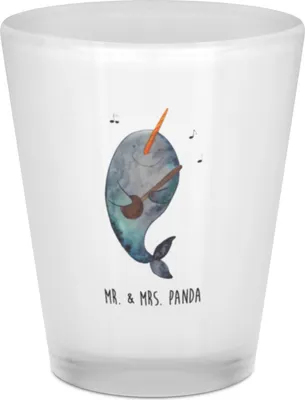 Produktbild von Mr. & Mrs. Panda Schnapsglas Narwal Gitarre - Transparent - Geschenk, Stamperl, Urlaub, Probleme, Pinnchen, Schnapsbecher, Wal, Tanzen, Stamper, Likörglas, Gespräche