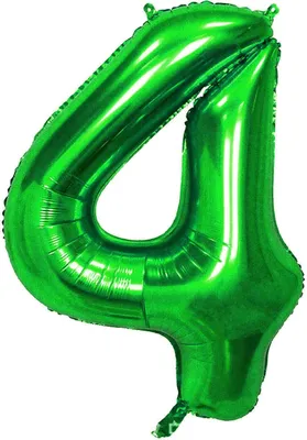 Produktbild von Oblique Unique 1x Folien Luftballon mit Zahl 4 Kinder Geburtstag Jubiläum Silvester Party Deko Ballon grün