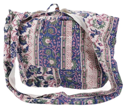 Produktbild von Sadhu Bag, Umhängetasche, Blockdruck Hippie Schultertasche, Schulterbeutel, Einkaufstasche - Modell 10, Uni - Erwachsene, Blau, Baumwolle, 35*49*22 cm