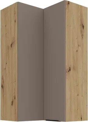 Immagine prodotto di Mobile alto angolare LUNARA 2 - 60x60 cm, beige scuro / rovere artigianale