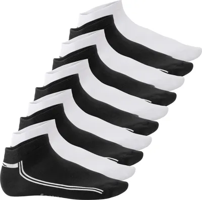 Produktbild von Footstar Damen & Herren Motiv Sneaker Socken (10 Paar) - Schwarz-Weiß-Mix 47-50