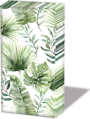 Produktbild von Taschentücher - Jungle leaves white
