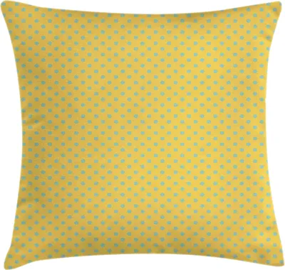 Produktbild von ABAKUHAUS Gedeckte Farben Kissenbezug, Simplistic Bicolor geometrisches Muster mit Symmetric Dots, 60 x 60 cm, Senf Mandelgrün