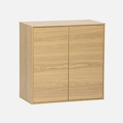 Produktbild von sweeek - Schrank Aufbewahrungsmodul Holzdekor 2 Türen 70cm - Eichenfarben