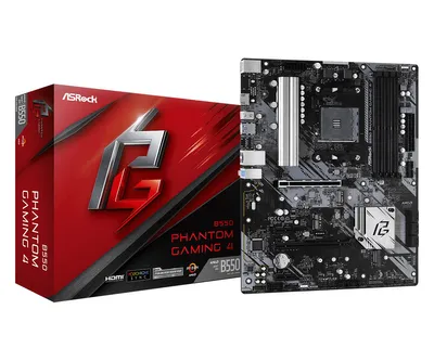 Produktbild von ASRock B550 Phantom Gaming 4 - Motherboard - ATX - Socket AM4 - AMD B550 Chipsatz - USB 3.2 Gen 1 - Gigabit LAN - Onboard-Grafik (CPU erforderlich)