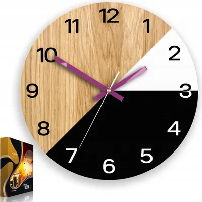 Produktbild von ModernClock, wanduhr, Eichenholz Uhr, Stilvoll, wanduhr holz, Teksas 33cm