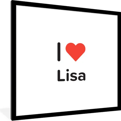 Produktbild von MuchoWow® Gerahmtes Poster Ich liebe - Lisa - Mädchen 40x40 cm - Poster mit Schwarzem Bilderrahmen Wandposter Rahmen Foto Bilder - Poster - Plakat im Rahmen