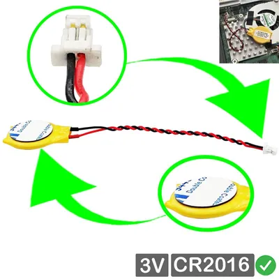 Produktbild von CR2016 RTC CMOS Batterie Knopfzelle mit Stecker für DELL Inspiron 17 7779 2-in-1
