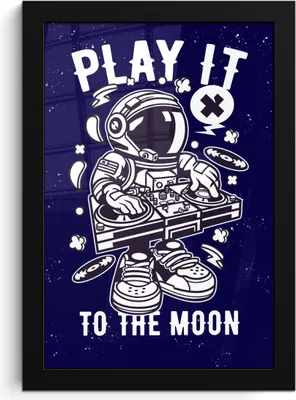 Produktbild von MuchoWow® MuchoWow® Gerahmtes Poster Astronaut - Weltraum - DJ - Vintage 20x30 cm - Poster mit zchwarzem Bilderrahmen - Drucken - Bilder Poster im Rahmen