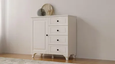 Produktbild von Skye Decor, Rb-044-01, Kommode, Mattweiß, Spanplatte, 87 x 87 x 43 cm
