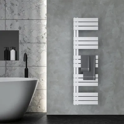Immagine prodotto di VILSTEIN radiatore elettrico per bagno, radiatore per asciugamani aperto lateralmente, asciugatore per bagno, radiatore a parete, riscaldamento per asciugamani per bagno, radiatore per asciugamani, bianco, 160x45 cm