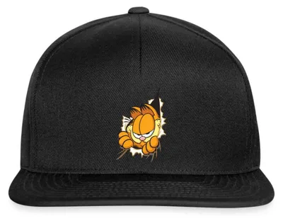 Produktbild von Spreadshirt Garfield Hier Ist Garfield Snapback Cap, One size, Schwarz/Schwarz