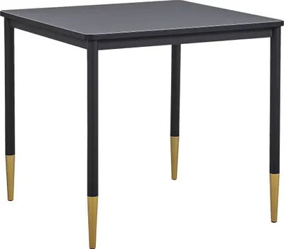 Zdjęcie produktu dla BELIANI Stół do jadalni czarny blat z płyty MDF 80 x 80 cm metalowe nogi stół kuchenny w stylu glamour