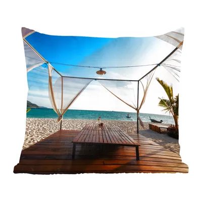 Produktbild von MuchoWow® Zierkissen Sofakissen Wohnzimmer Dekokissen 45x45 cm Strand - Himmel - Meer - Schlafpolster - Polster für das Sofa
