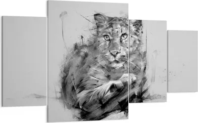 Produktbild von Bild auf Leinwand - Leinwandbild - Tier Abstraktion - 160x90cm - Wand Bild - Wanddeko - Wandbilder - Leinwanddruck - Bilder - Kunstdruck - Wanddekoration - Leinwand bilder - Wandkunst - DL160x90-3850