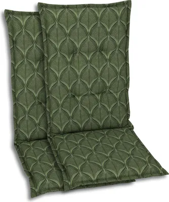 Produktbild von GO-DE Textil, Sesselauflage Mittellehner, 2er-Set, Farbe: grün, Maße ca.: 108 cm x 50 cm x 7 cm