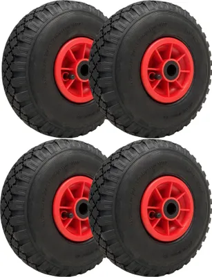 Obrázok produktu pre 300x4 pneumatické kolesá 260x85 mm plastový ráfik 20 mm valčekové ložisko 150 kg (sada 4)