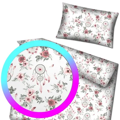 Produktbild von Designpremium Kinder Bettwäsche-Set Blumen Traumfänger 90x120 cm