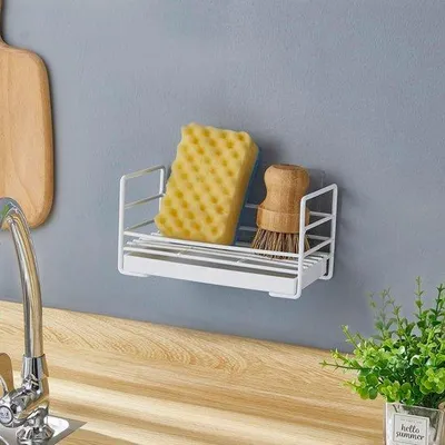 Productafbeelding van Ibenzoa® afwasborstelhouder van roestvrij staal – een stevige keukenorganizer met een afneembare opvangbak en meerdere compartimenten