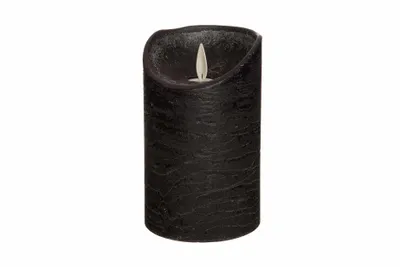 Produktbild von Coen Bakker LED Kerze schwarz bewegliche Flamme 7,5x12,5cm 6/18h Timer shabby rustikal