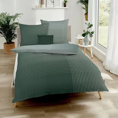 Produktbild von Traumschlaf Biber Bettwäsche Master 155x220 cm + 80x80 cm jade
