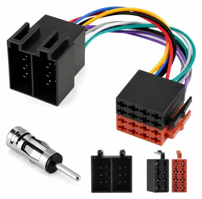 Autoradio-Adapter-Set, ISO-Stecker, 16-polig, Klemme 15+30, universell