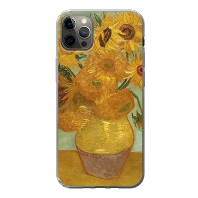 Produktbild von MuchoWow® Handyhülle Schutzhülle Hülle für iPhone 12 Pro Max Sonnenblumen - Vincent van Gogh Silikon Softcase Handy Hülle - Hartschale