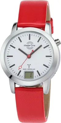 Master Time MTLA-10918-11L Damen-Funkuhr Daily Leder Rot 1