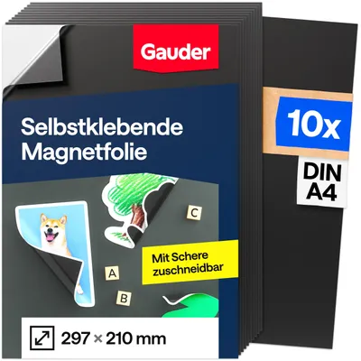 Image de Film magnétique adhésif, découpable, format A4 (paquet de 10)