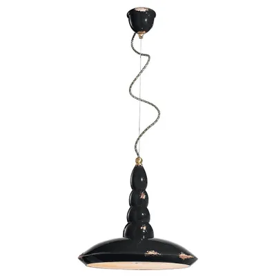 Produktbild von Ferroluce Vague-Vintage Hängeleuchte Ø 40cm Schwarz Rund