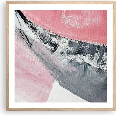 Produktbild von Gerahmtes Poster - Rahmen in heller Eiche - Rosa Grau Farbe - 60x60 cm - Wand Bild - Wanddeko - Wandbilder - Kunstposter - Wandposter - Bilderrahmen - Bilder - Kunstdruck - P2NAC60x60-4982