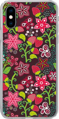Produktbild von MuchoWow® Handyhülle Schutzhülle Hülle für Telefoonhoesje iPhone X Mädchen - Obst - Blumen - Muster - Mädchen - Kinder - Kind - Kind Silikon Softcase Handy Hülle - Handyhülle