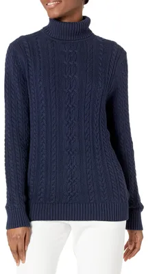 Produktbild von A. Essentials Damen Leichter Rollkragenpullover Mit Zopfmuster (Erhältlich In Üb