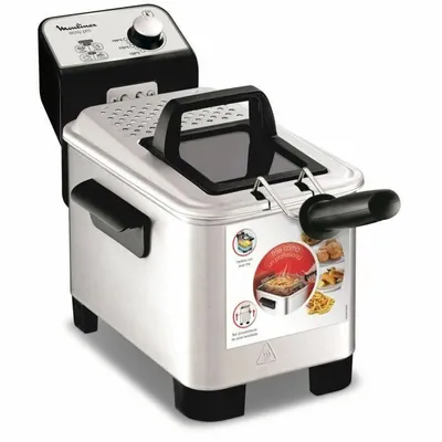 Produktbild von Moulinex AM3380, Fritteuse, 3 l, 3 l, Einzelbild, Edelstahl, Drehregler