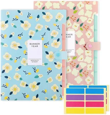 Image de Pochette A4 à rabats, 5 compartiments, pour l'école ou le bureau