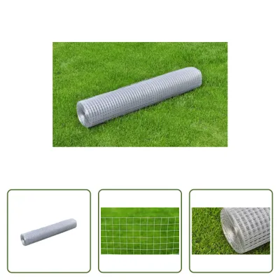 Produktbild von The Living Store Drahtzaun für Hühner Verzinkter Stahl 25x1 m Silbern