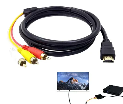 RCA-auf-HDMI-Adapter, 1,5 m, 3 RCA, 1080p, für TV/DVD