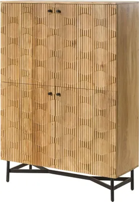 Produktbild von MASSIVMOEBEL24 Highboard Akazie 110x40x150 natur lackiertLONDON #110
