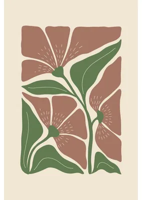Image de Tableau sur toile fleurs abstraites 45x65 cm, Tableau mural moderne pour décoration intérieure