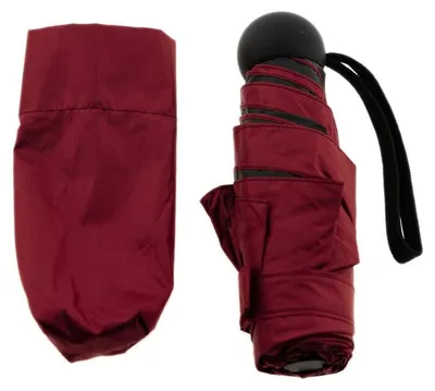 Image de Parapluie pliant télescopique manuel, ø 90 cm - Parapluie avec poignée en plastique, couleur bordeaux
