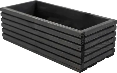 Produktbild von Blumenkasten aus Holz | Pflanzkasten | Blumentopf 44 x 20 x 14,5cm | Kräutertopf | Topf mit Kunststoffeinsatz | Imprägniert | Schwarz
